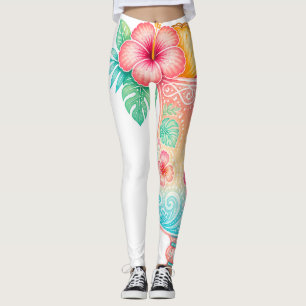 Pastel Tropical Floral Women's Leggings