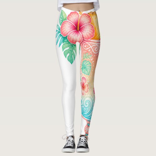 Pastel Tropical Floral Women's Leggings