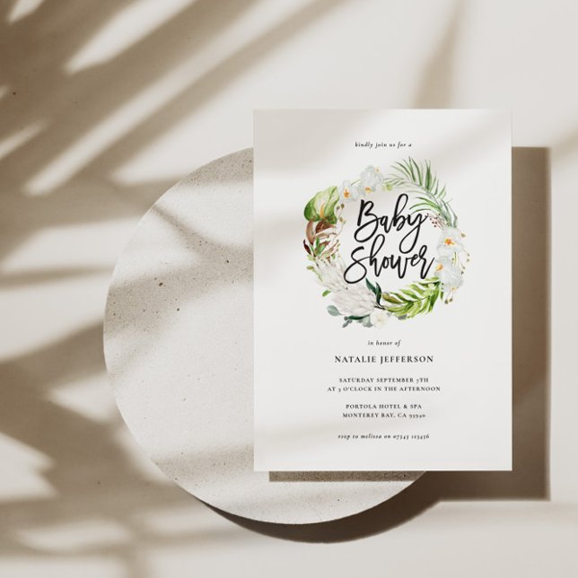 Pastel tropical+ gold geometric baby shower invite (Creator Uploaded)