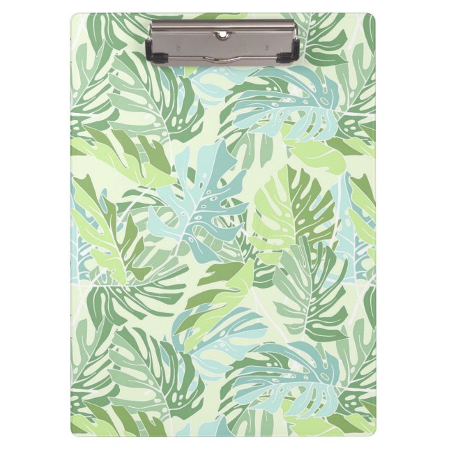 Pastel Tropical Palm Leaves Clipboard (Front)