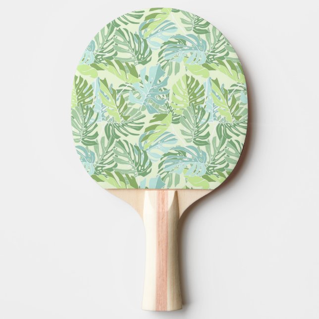 Pastel Tropical Palm Leaves Ping Pong Paddle (Front)