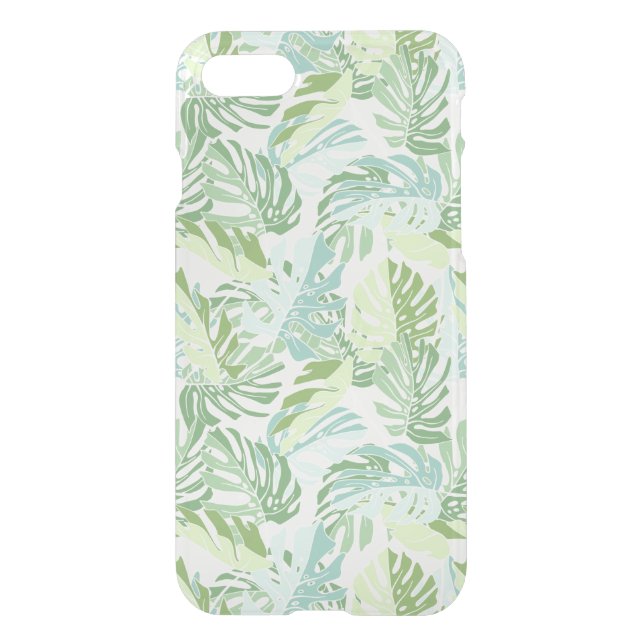 Pastel Tropical Palm Leaves Uncommon iPhone Case (Back)
