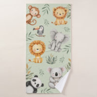 Pastel Tropical Wild Jungle Safari Animals