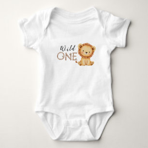 Pastel Tropical Wild One Jungle Safari Animals  Baby Bodysuit