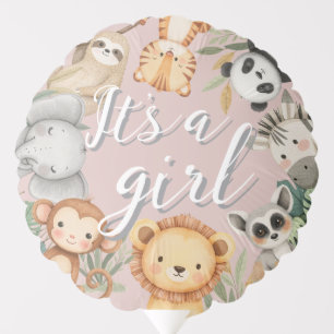 Pastel Tropical Wild One Jungle Safari Animals Balloon