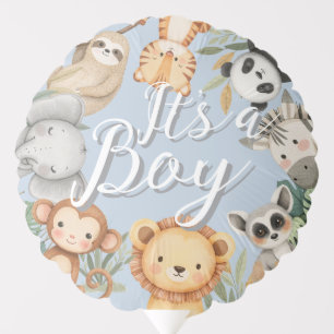 Pastel Tropical Wild One Jungle Safari Animals Balloon