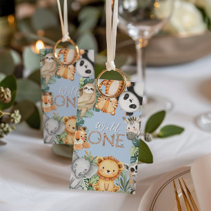 Pastel Tropical Wild One Jungle Safari Animals Gift Tags