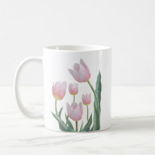 Pastel Tulip Floral Design Coffee Mug