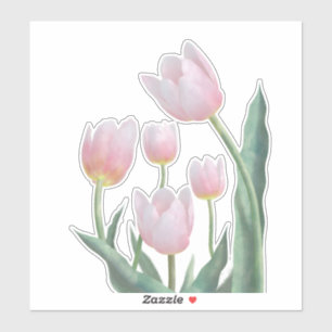 Pastel Tulip Floral Design Sticker