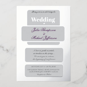 Pastel Tulip Wedding Suite Elegant Typography Foil Invitation