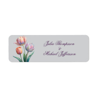 Pastel Tulip Wedding Suite Elegant Typography Label