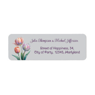 Pastel Tulip Wedding Suite Elegant Typography Label