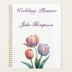 Pastel Tulip Wedding Suite Elegant Typography Planner