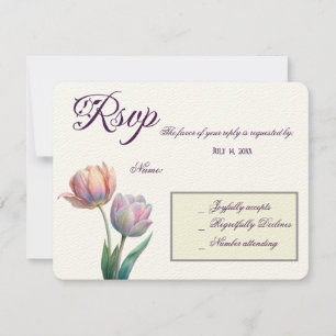 Pastel Tulip Wedding Suite Elegant Typography RSVP Card