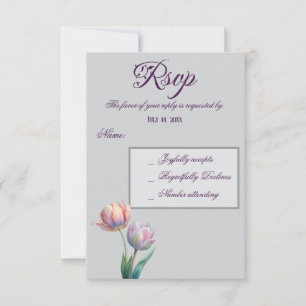 Pastel Tulip Wedding Suite Elegant Typography RSVP Card