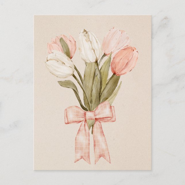 Pastel tulips flowers  postcard (Front)
