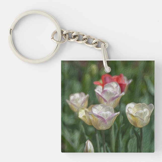 Pastel Tulips Keychain (Front)
