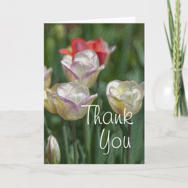 Pastel Tulips Thank You Card (Front)