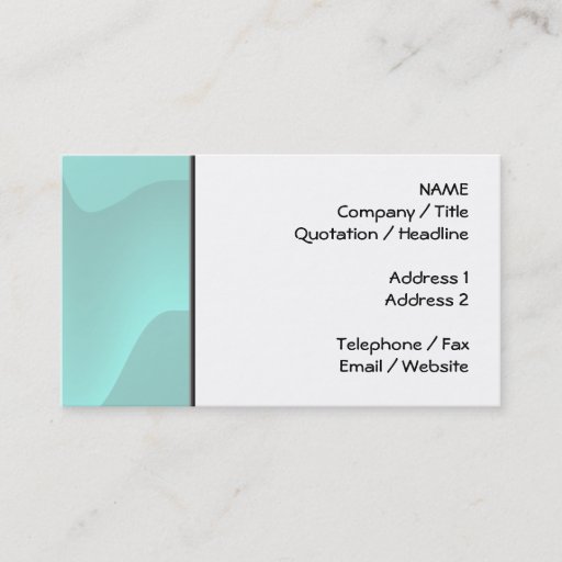 Customizable Pastel Turquoise Abstract Swirl Image. Business Card Templates