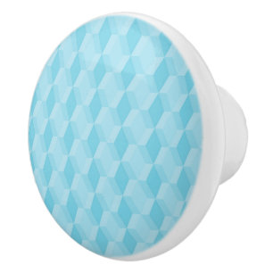 Pastel turquoise diamond pattern ceramic knob