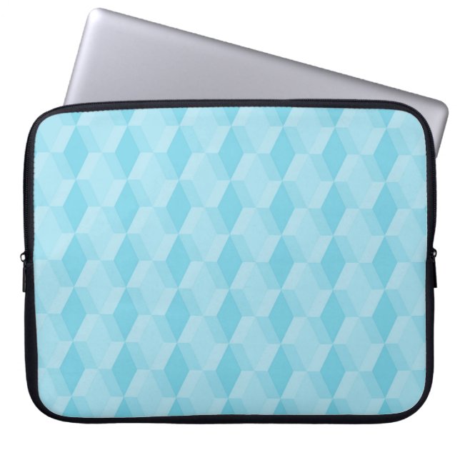 Pastel turquoise diamond pattern laptop sleeve (Front)