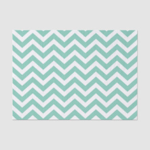 Pastel Turquoise & White Chevron Wedding Birthday Tissue Paper