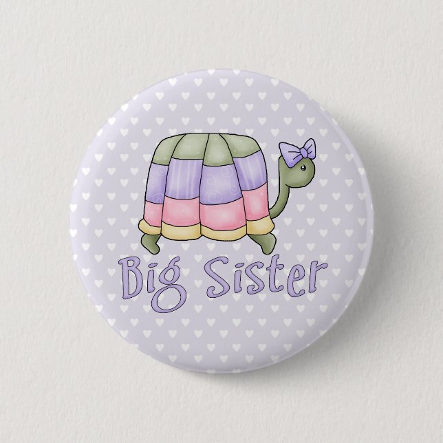 Pastel Turtle Big Sister Button (Front)