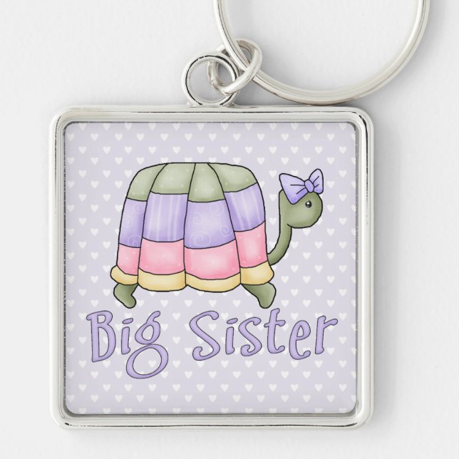 Pastel Turtle Big Sister Keychain (Front)