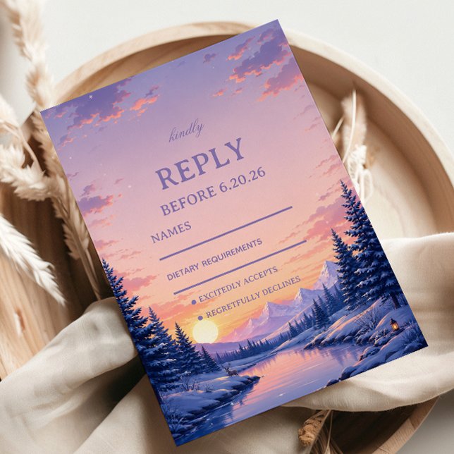 Pastel Twilight Reflections Beneath RSVP Card (Creator Uploaded)