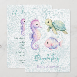Pastel Under The Sea Baby Shower Invitation