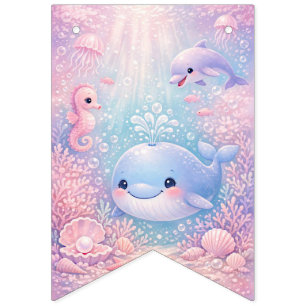 Pastel Under the Sea Girl Ocean Party Bunting Flags