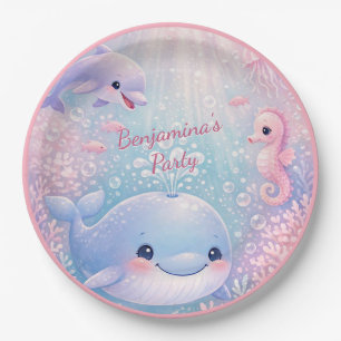 Pastel Under the Sea Girl Pink Birthday Party Paper Plates