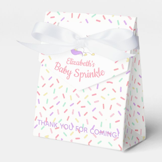 Pastel Unicorn Baby Sprinkle Favor Boxes (Front Side)