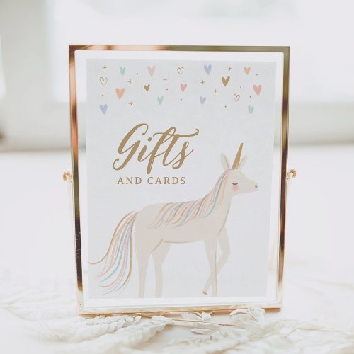 Pastel Unicorn Birthday Cards and Gifts Sign