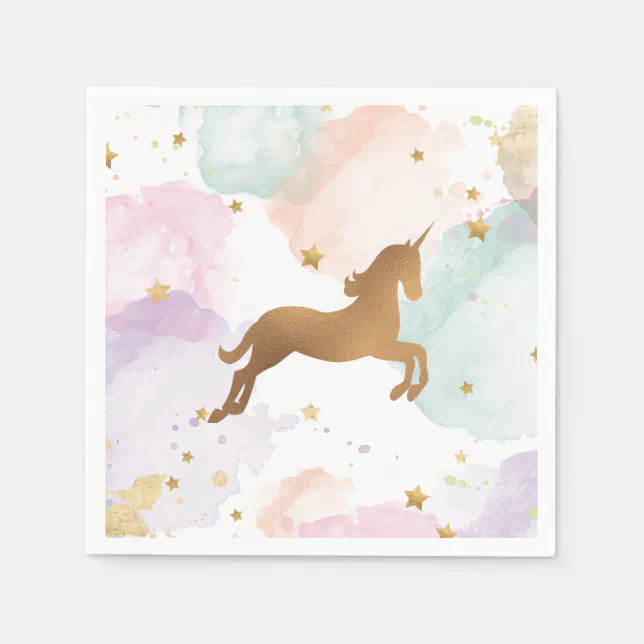 Pastel Unicorn Birthday Party Paper Napkins Zazzle
