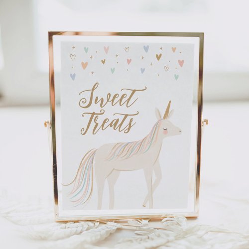 Pastel Unicorn Birthday Sweet Treats Sign