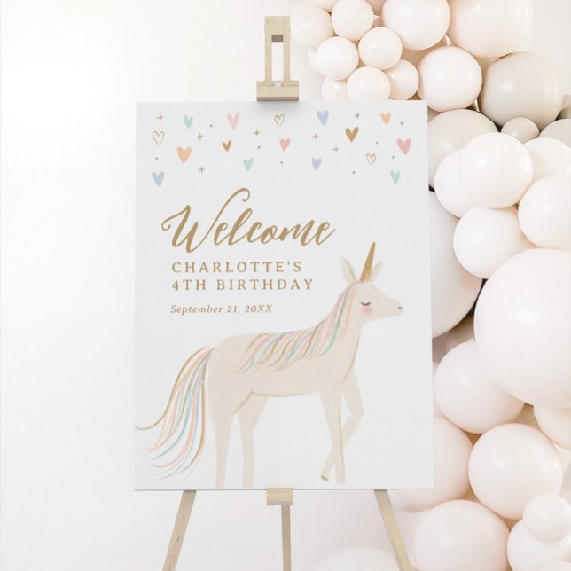 Pastel Unicorn Birthday Welcome Sign (Creator Uploaded)