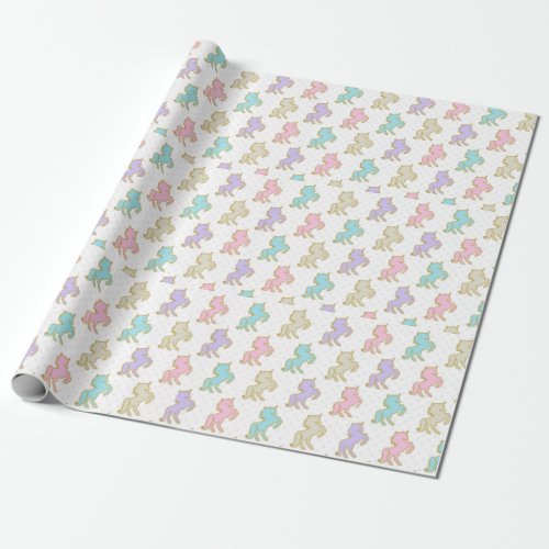 Pastel Unicorn Birthday Wrapping Paper