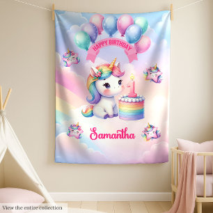 Pastel Unicorn Blanket Girl 1st Birthday Gift