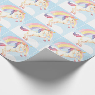Pastel Unicorn, Clouds, Rainbow Wrapping Paper