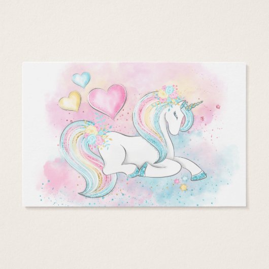 Pastel Unicorn Diaper Raffle Tickets (Back)