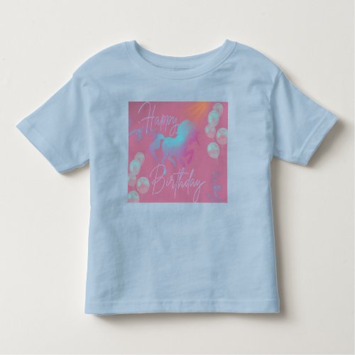 Pastel Unicorn Girl Birthday Party  Toddler T_shirt