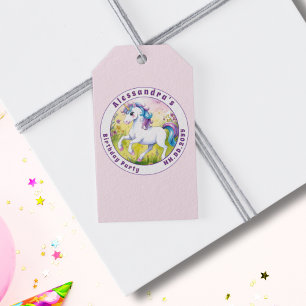 Pastel Unicorn Magical Custom Birthday Gift Tags