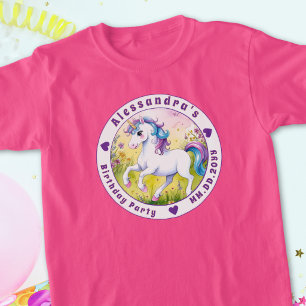 Pastel Unicorn Magical Custom Birthday T-Shirt