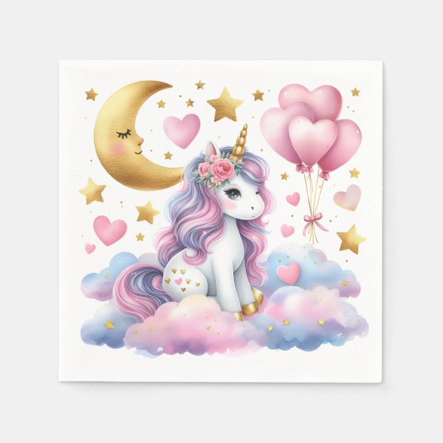 Pastel Unicorn  Napkins (Front)