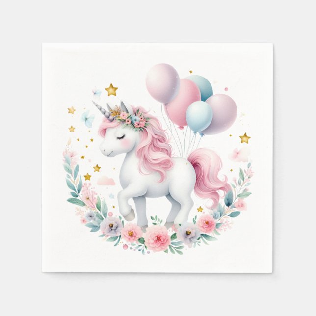 Pastel Unicorn  Napkins (Front)
