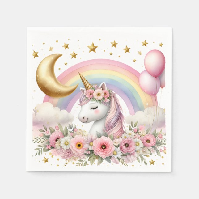 Pastel Unicorn  Napkins (Front)