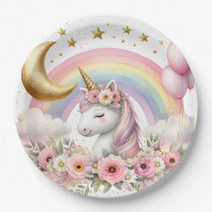 Pastel Unicorn Paper Plates