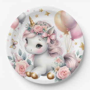 Pastel Unicorn Paper Plates