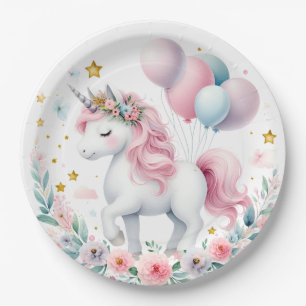 Pastel Unicorn Paper Plates